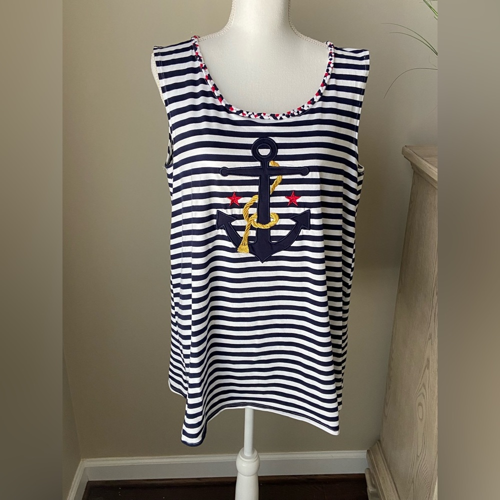 Anchor Appliqué & Embroidered Top